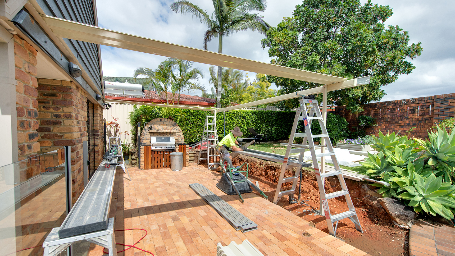 Our contractors hard at work on your patio